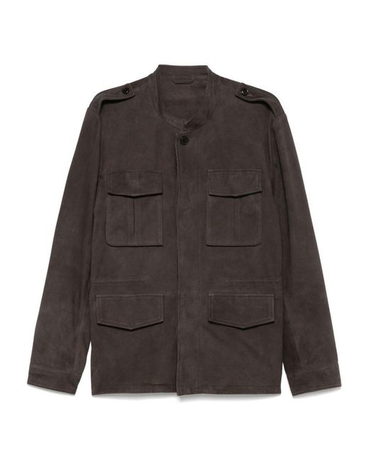 Paolo Pecora Gray Coats for men
