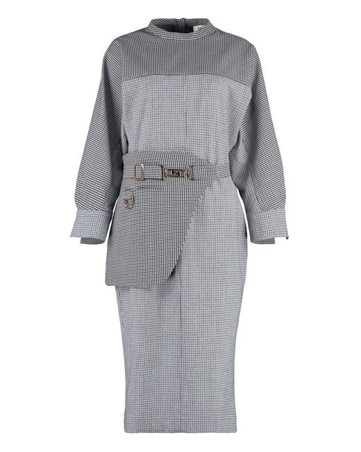 Fendi Gray Dress With Waist Belt