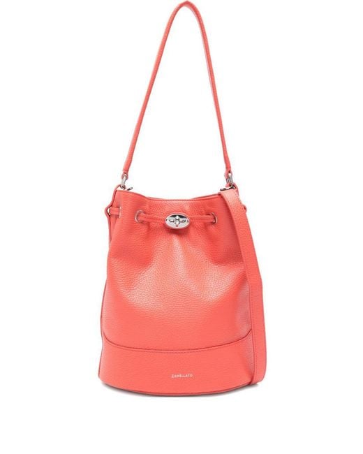 Zanellato Pink Monda' Daily Small Leather Bucket Bag