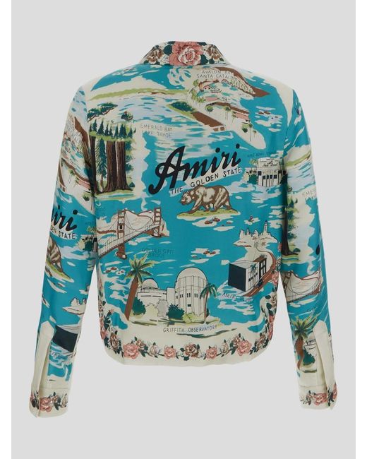 Amiri California Hawaiian Blouson Jacket in Blue for Men | Lyst