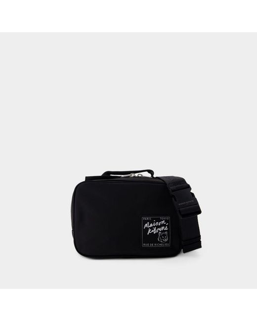 Maison Kitsuné Black "The Traveller" Belt Bag for men