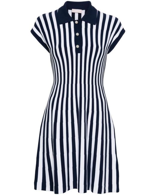 Liu Jo Blue Striped Pattern Dress
