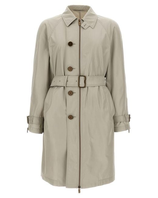 Burberry Natural Car Coat Silk for men