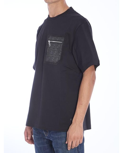 Fendi Black Jersey T-Shirt for men