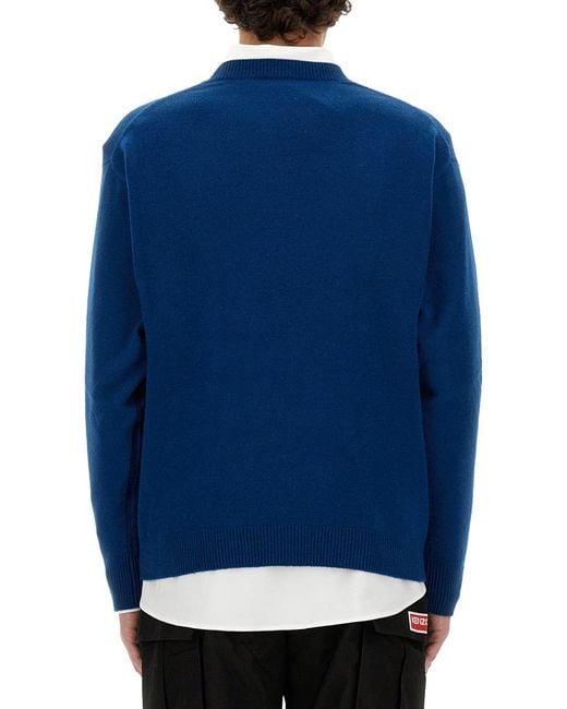 KENZO Blue Jersey With Embroidery Boke Flower for men