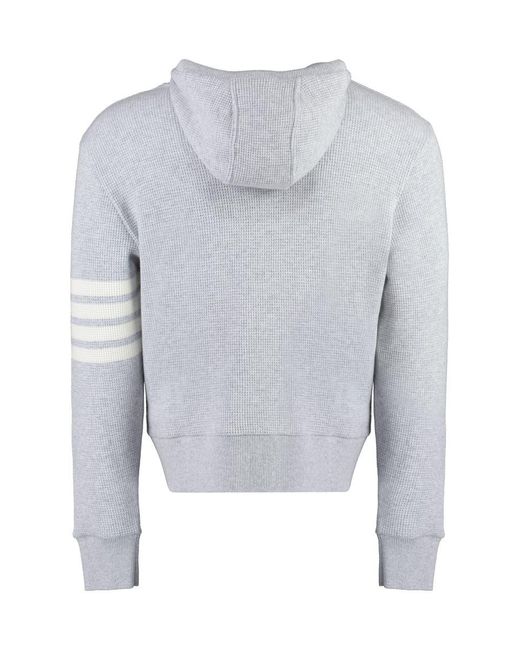 Thom Browne Blue Knitted Hoodie for men