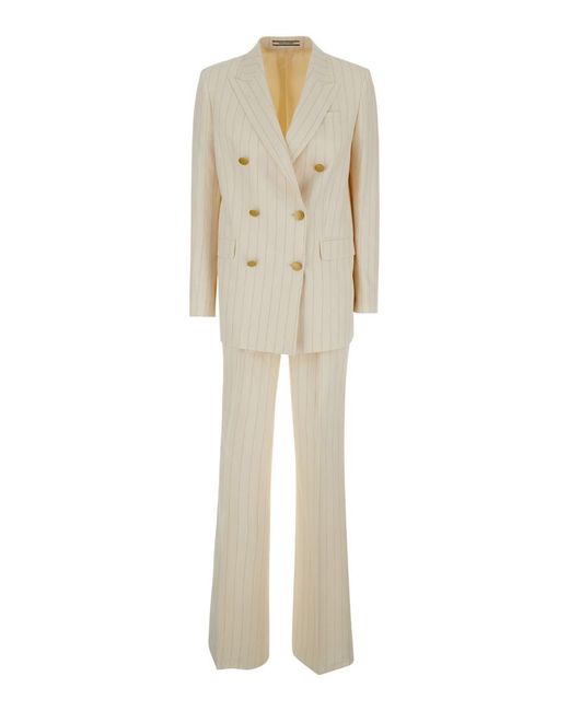 Tagliatore Natural Striped Double-Breasted Suit