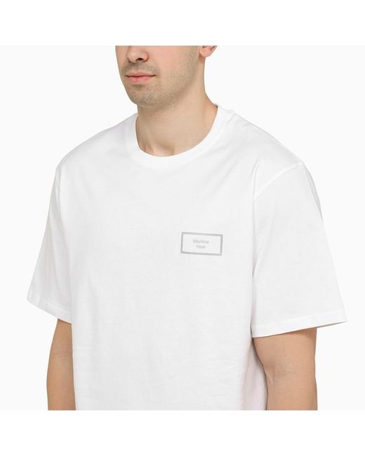 Martine Rose White Black Cotton T Shirt With Logo for men