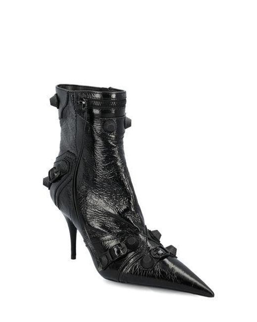 Balenciaga Black Pointed Toe Raffia Boots