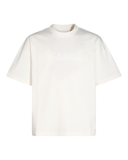 Jil Sander White Cotton T-Shirt for men