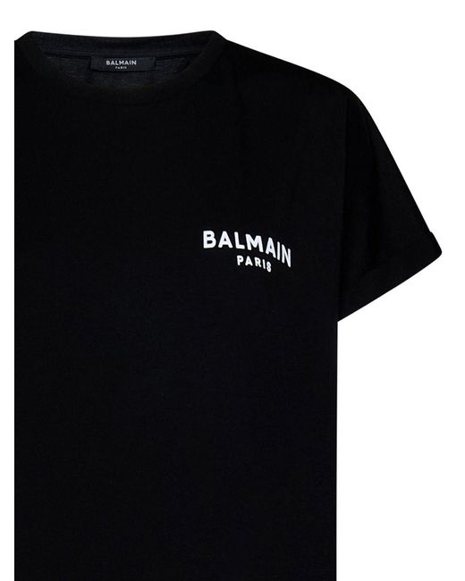 Balmain Black Cotton Crew-Neck T-Shirt