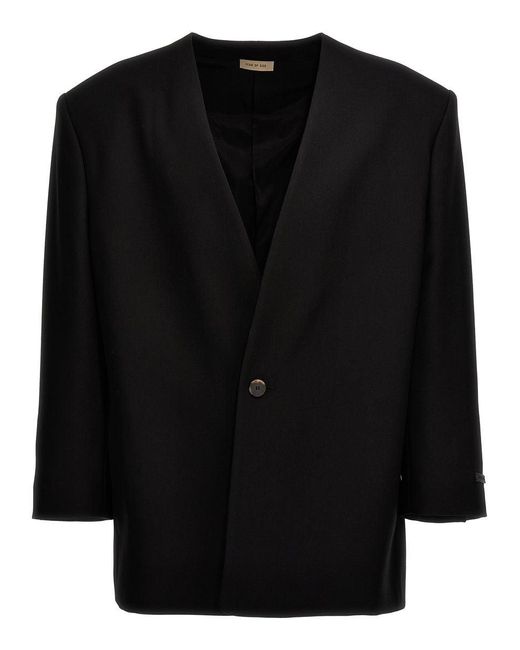 Fear Of God Black 'Lapeless Suit' Blazer for men