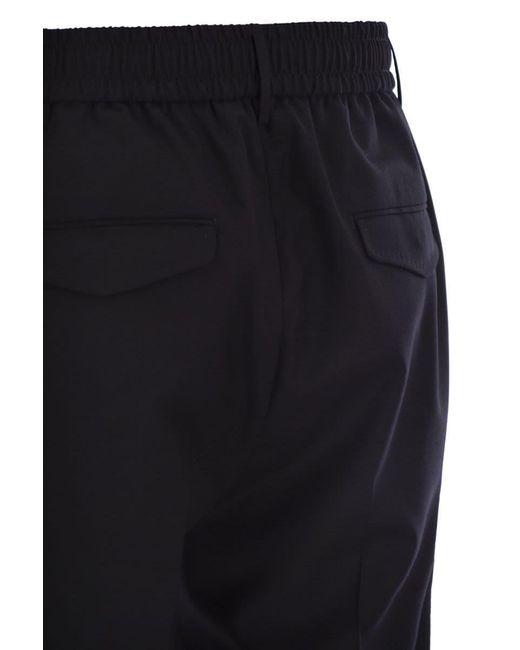 Peserico Blue Virgin Wool Trousers for men