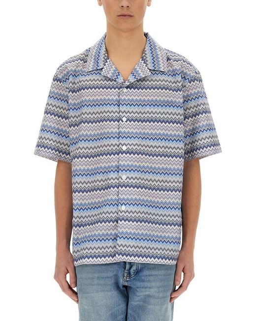 Missoni Blue Bowling Shirt for men