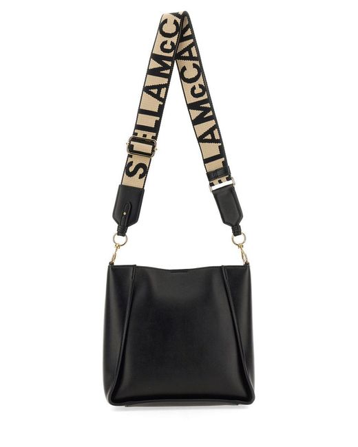 Stella McCartney Black Shoulder Bag With Logo