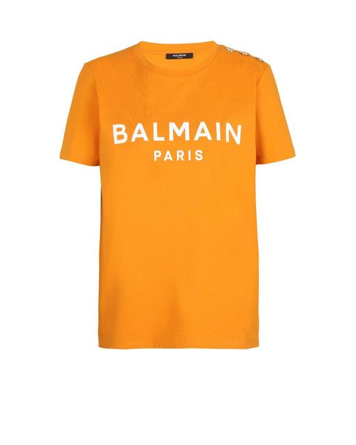 Balmain Orange T-Shirts And Polos