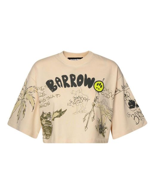 Barrow Natural Beige Cotton T-shirt