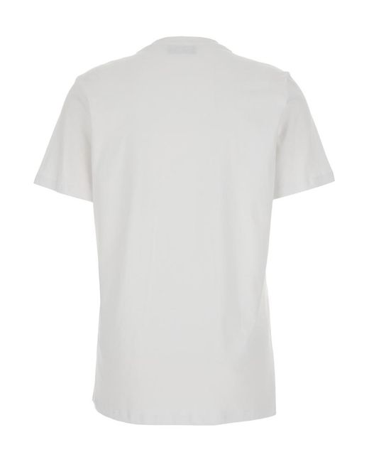 Elisabetta Franchi White T-Shirt With Metallic Logo On The Front