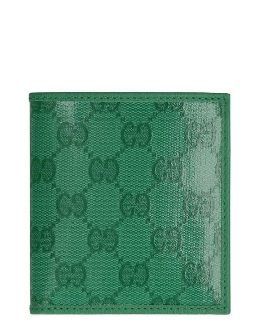 Gucci Green Fabric Bi-fold Wallet for men