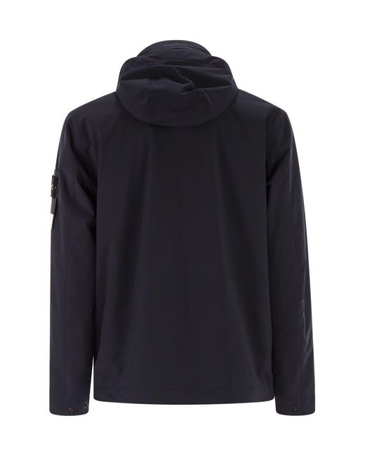 Stone Island Blue Padded Jacket With Waterproof And Windproof Membrane for men
