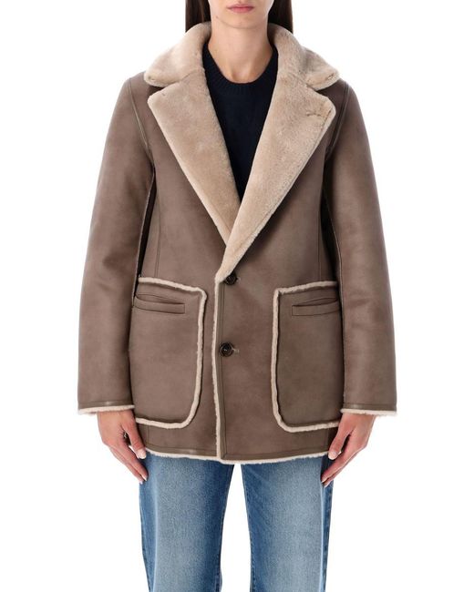 Urbancode Natural Reversible Faux Fur Coat With Suede Interior