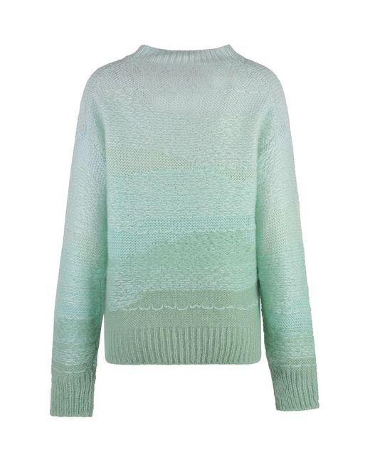 Acne Green Long Sleeve Crew-Neck Sweater