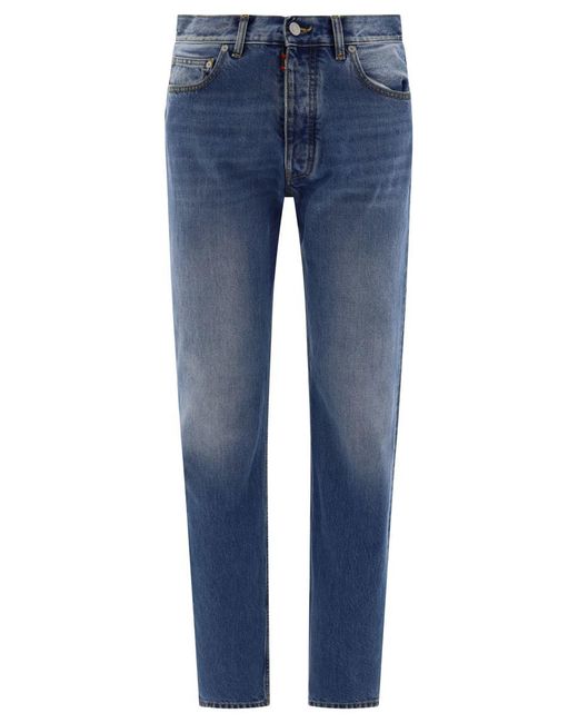 Maison Margiela Blue Jeans With Embroidered Logo for men