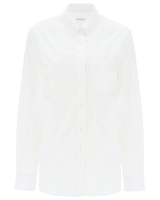 Saks Potts White William Poplin Shirt