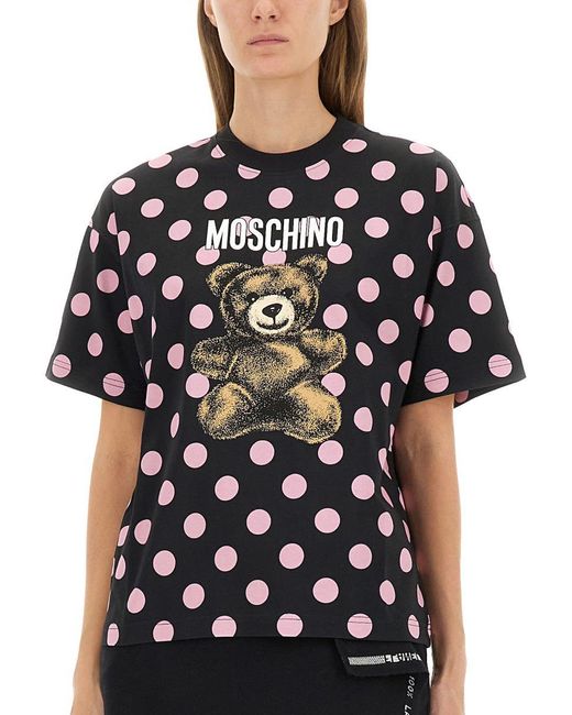 Moschino Black "Teddy Polka Dots" T-Shirt