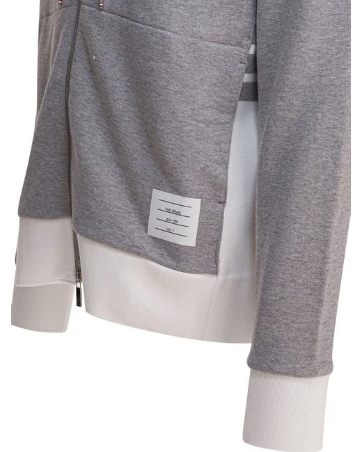 Thom Browne Gray "Classic 4 Bar" Hoodie for men