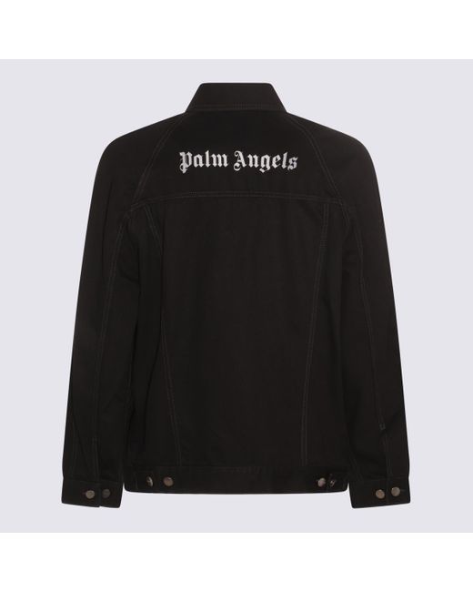 Palm Angels Black Cotton Denim Jacket for men