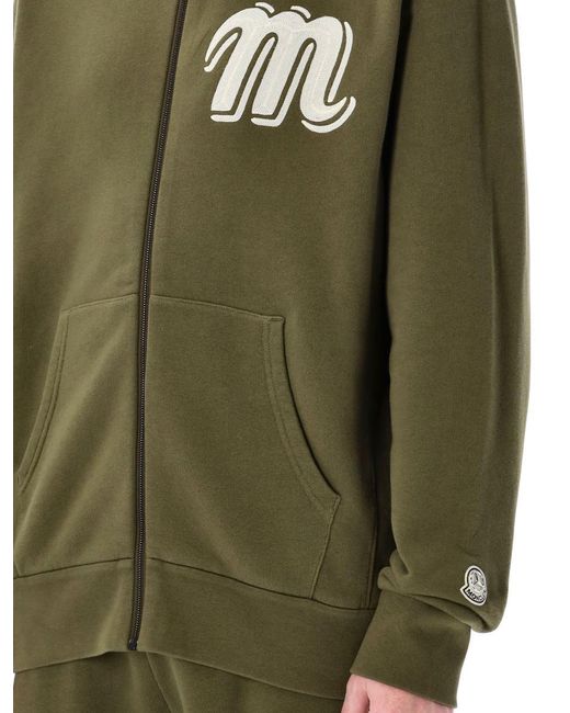 Moncler Genius Green Zip-Up Cotton Hoodie for men
