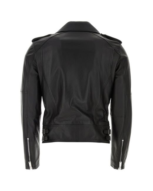 DSquared² Black Leather Jackets for men