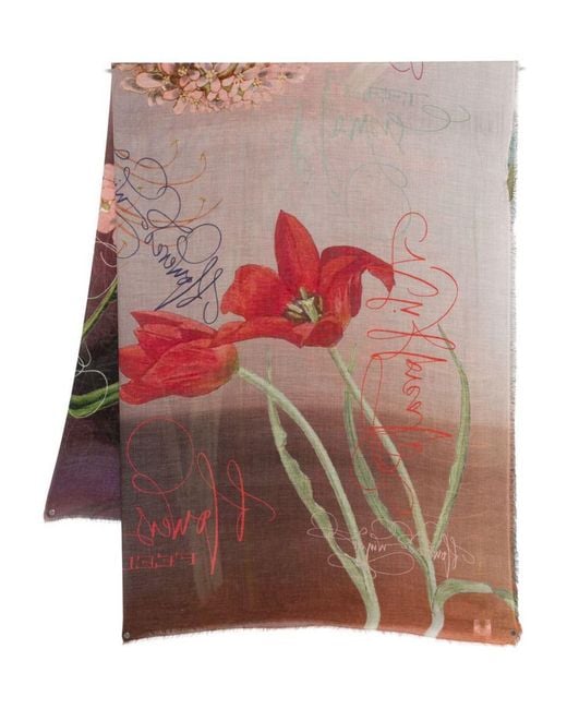 Faliero Sarti Multicolor Flowers Feel Print Stole