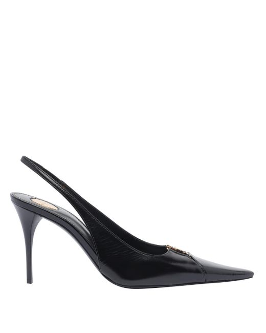 Saint Laurent Blue Babylone Breteuil Slingback Pumps