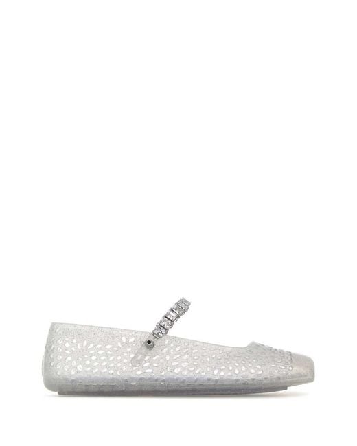 Jimmy Choo White Transparent Rubber The Jelly Ballerinas
