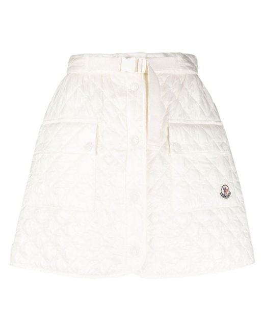 Moncler White Skirts Beige