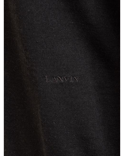 Lanvin Black Turtleneck With Logo for men