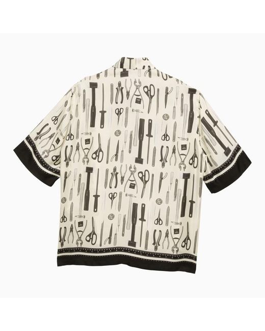 Fendi Natural Over Shirt With Print for men