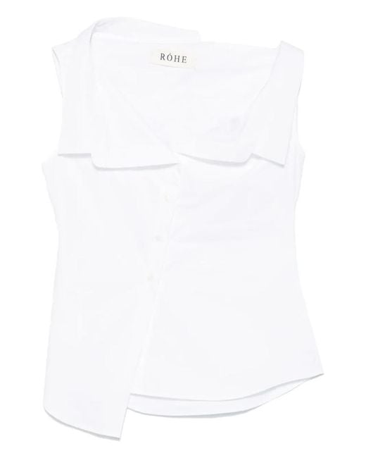 Rohe White Deconstructed Off Shoulder Top