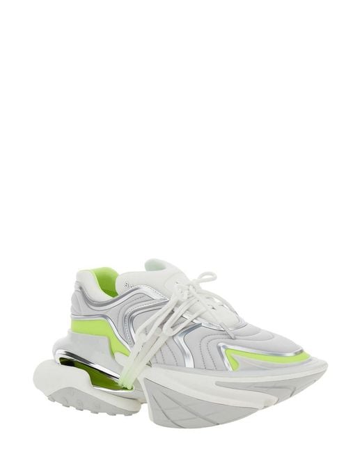 Balmain White 'Unicorn Wave' Sneakers