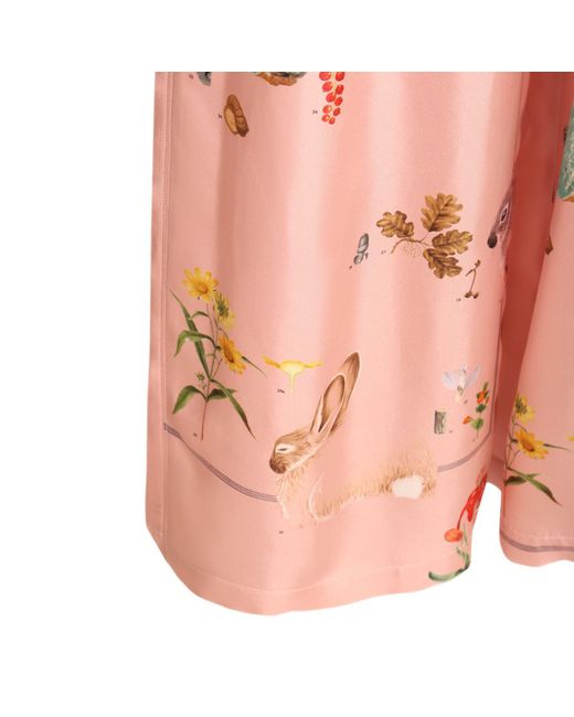 Lanvin Pink Silk Floreal Pants