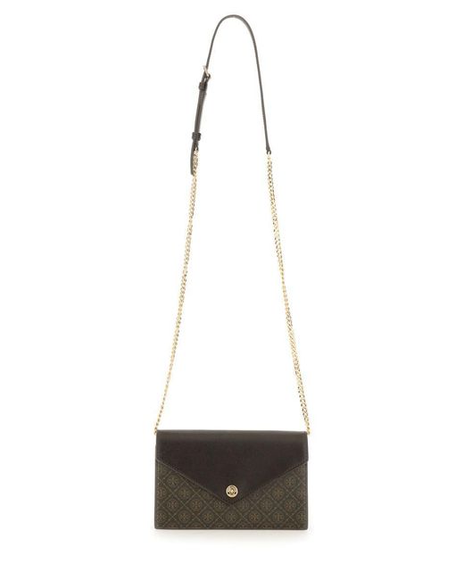 Tory Burch White "t Monogram" Wallet With Chain