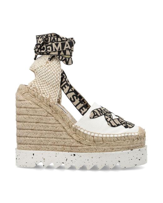 Stella McCartney Natural Gaia Platform Espadrille Wedges
