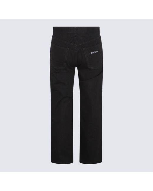 Palm Angels Black And White Cotton Jeans for men