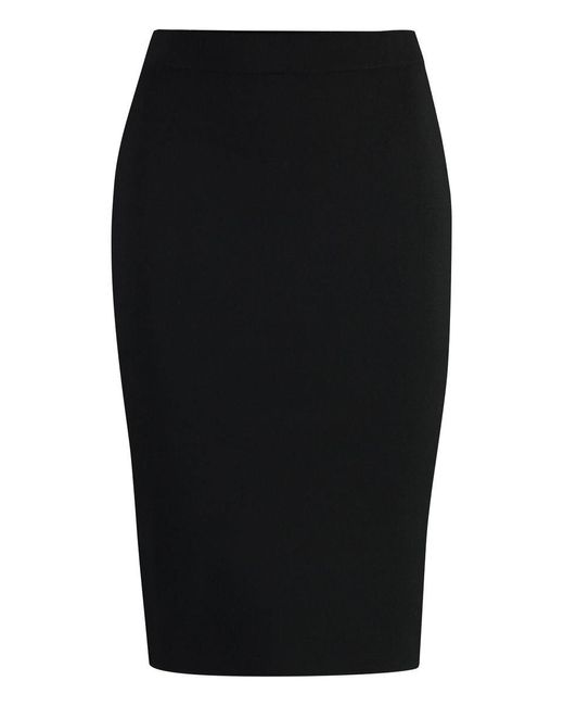Saint Laurent Black Wool Pencil Skirt