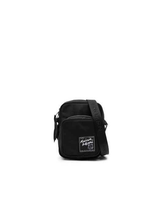Maison Kitsuné Black Bum Bags for men