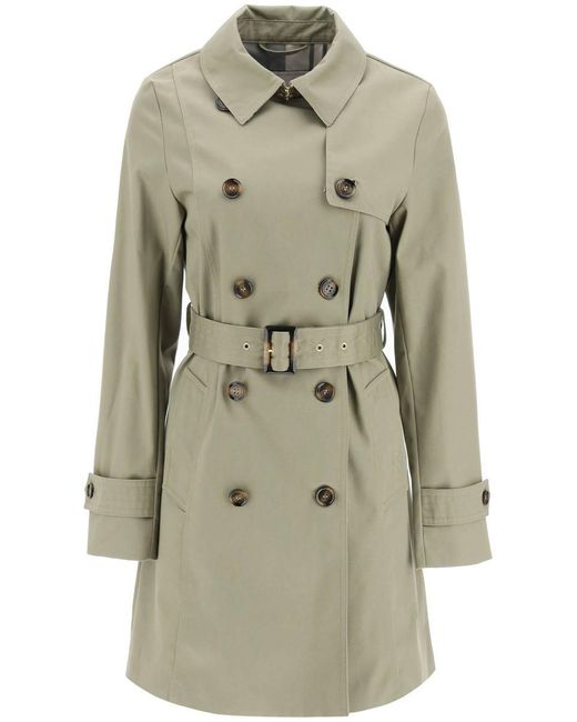 Barbour Natural Greta Showerproof Double-breasted Trench Coat
