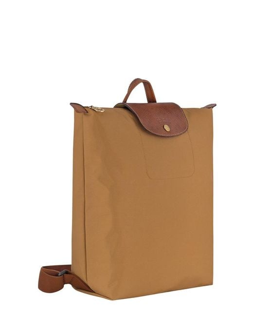 Longchamp Brown Backpack "m Le Pliage Original"