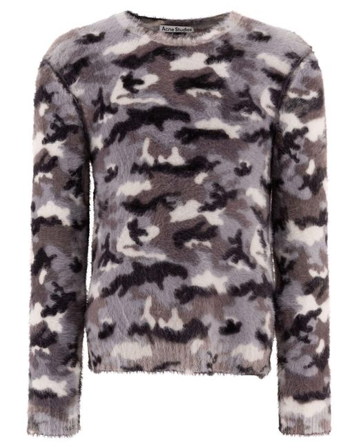 Acne Gray "Camouflage" Printed Sweater for men